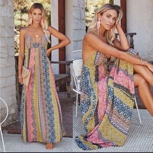 Lovestitch Vibrant Patterned Maxi Dress